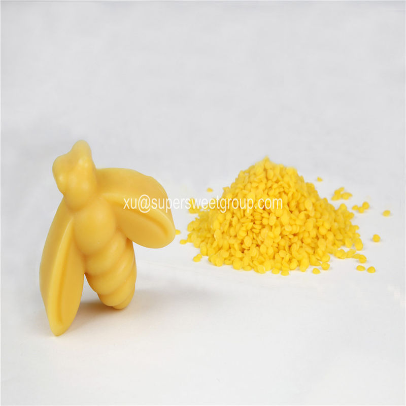 Food Grade Refined Beeswax Pellets 62-67 Melting Point 1000 tons Storage Capacity